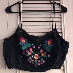 Forever 21 embroidered crop top